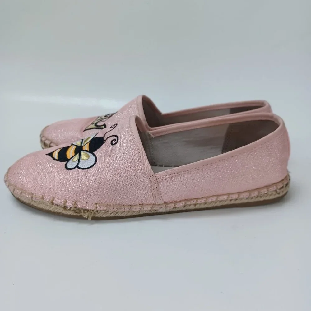 Circus by‎ Sam Edelman Queen Bee Leni Flats Pink Espadrille Slip On Womens 8.5